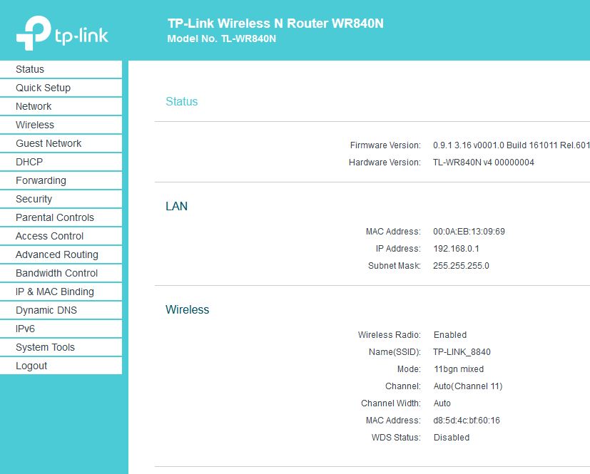 TP-Link router admin
